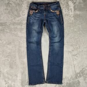 Grace In LA embellished Y2K streetwear low rise bootcut jeans womens 28x31